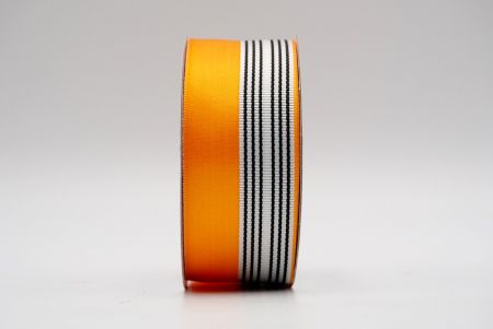 Narancssárga-félig fehér szatén tervezésű szalag_K1765-310